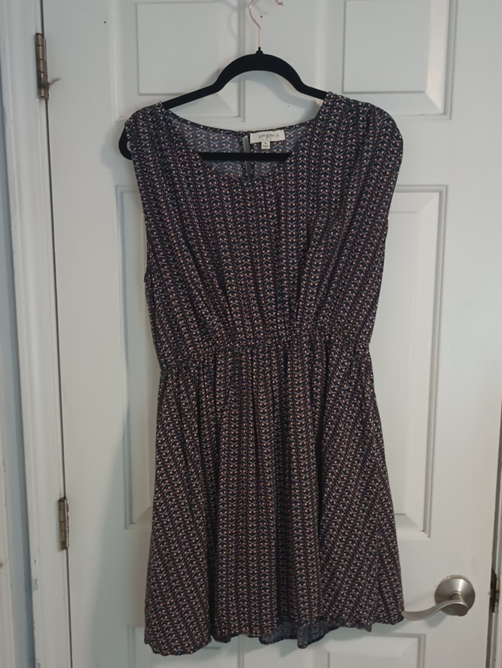 Umgee Navy Printed Sleeveless Mini Dress
